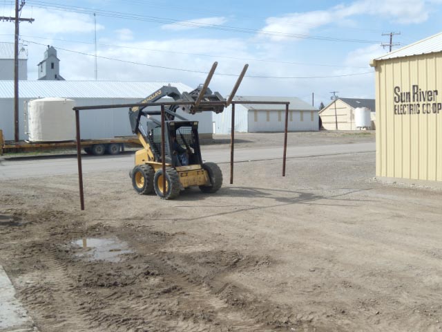 Ron moving the hitching rails